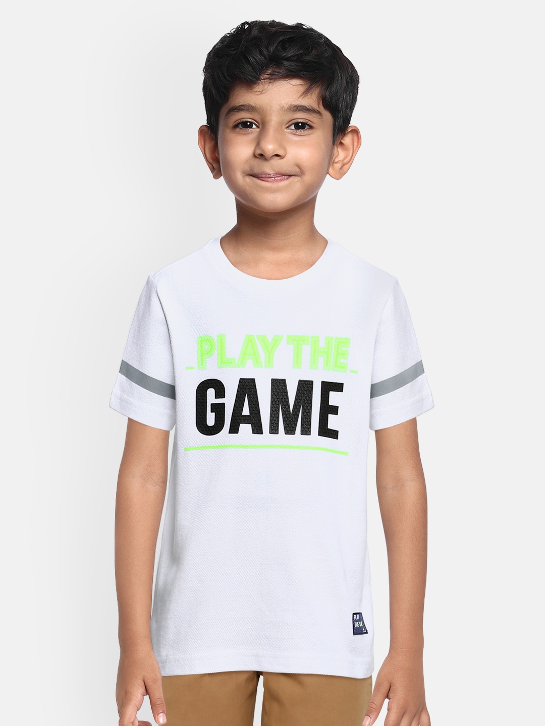 

Indian Terrain Boys White Printed Round Neck Pure Cotton T-shirt