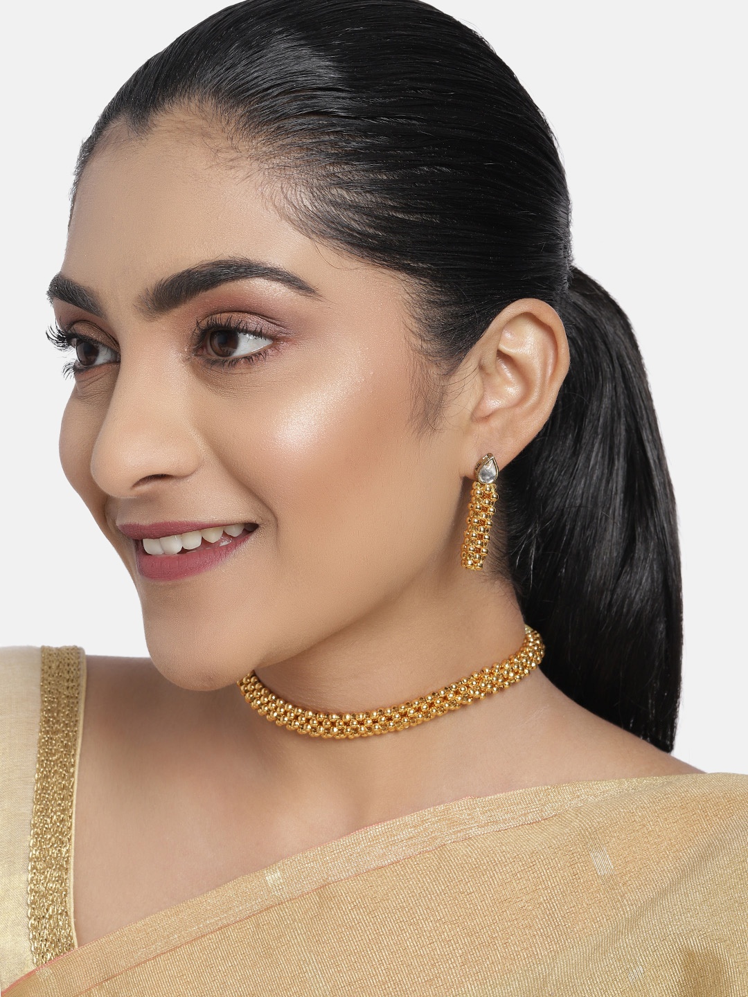 

Zaveri Pearls Gold-Plated Jewellery Set