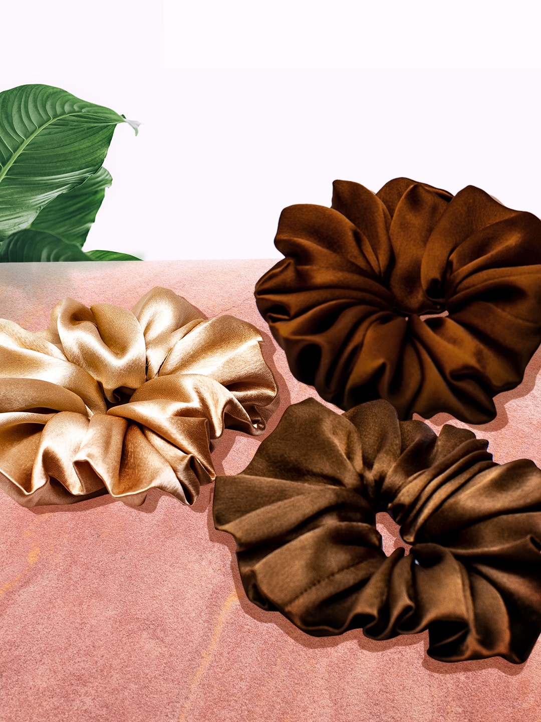 

HAIR DRAMA CO. Set Of 3 Neutral Scrunchies, Nude