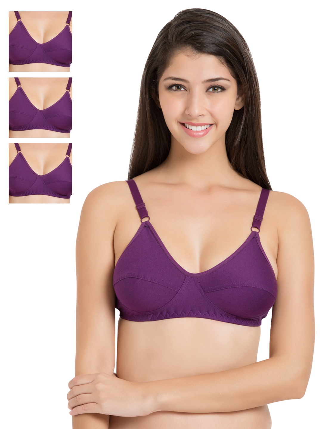 

Souminie Pack of 4 Full-Coverage Bras SLY35, Purple
