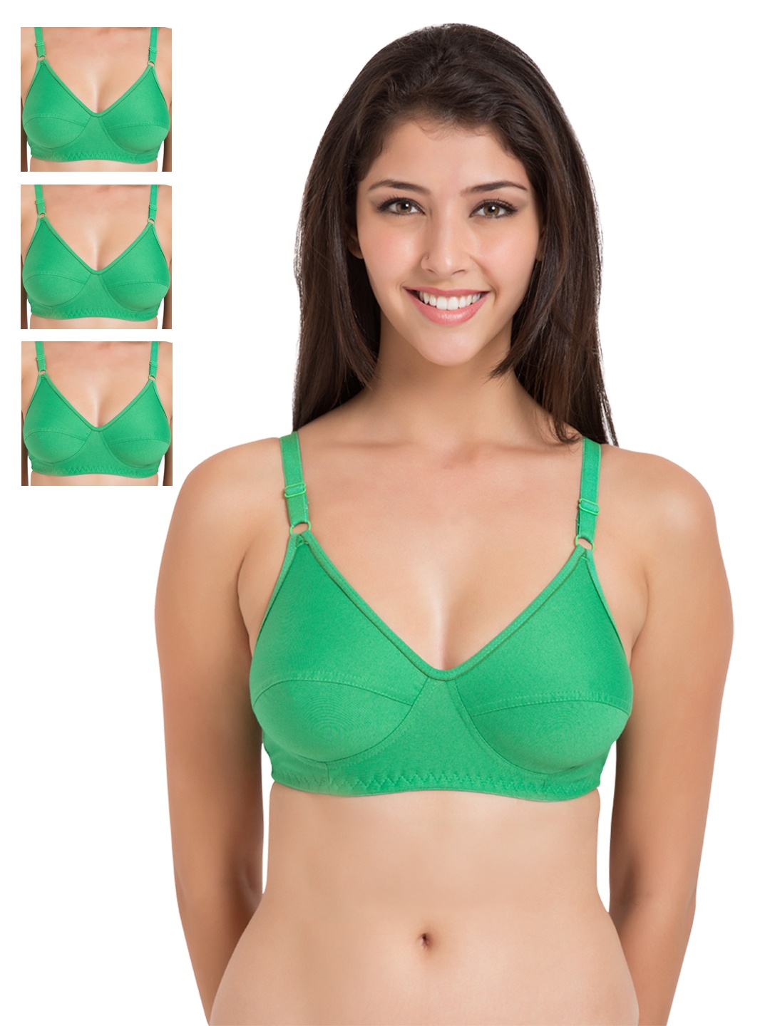 

Souminie Pack of 4 Green Full-Coverage Bras SLY35