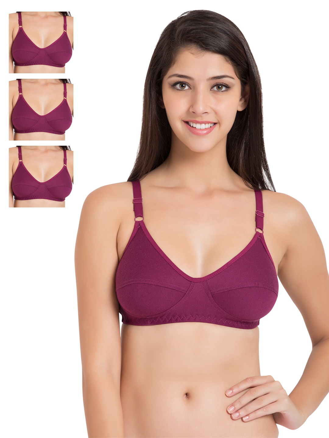 

Souminie Pack of 4 Magenta Full-Coverage Bras SLY35