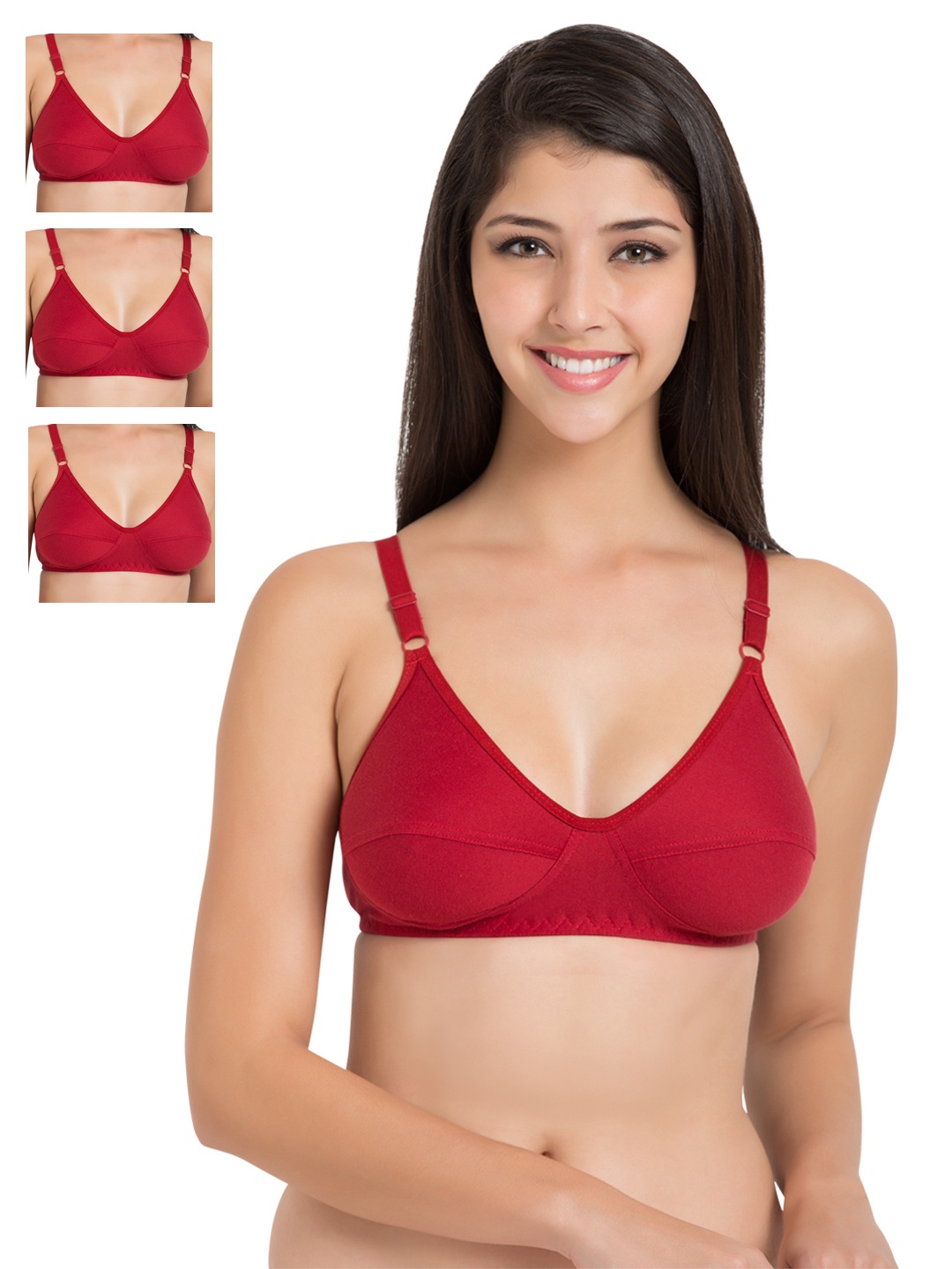 

Souminie Pack of 4 Red Full-Coverage Bras SLY35