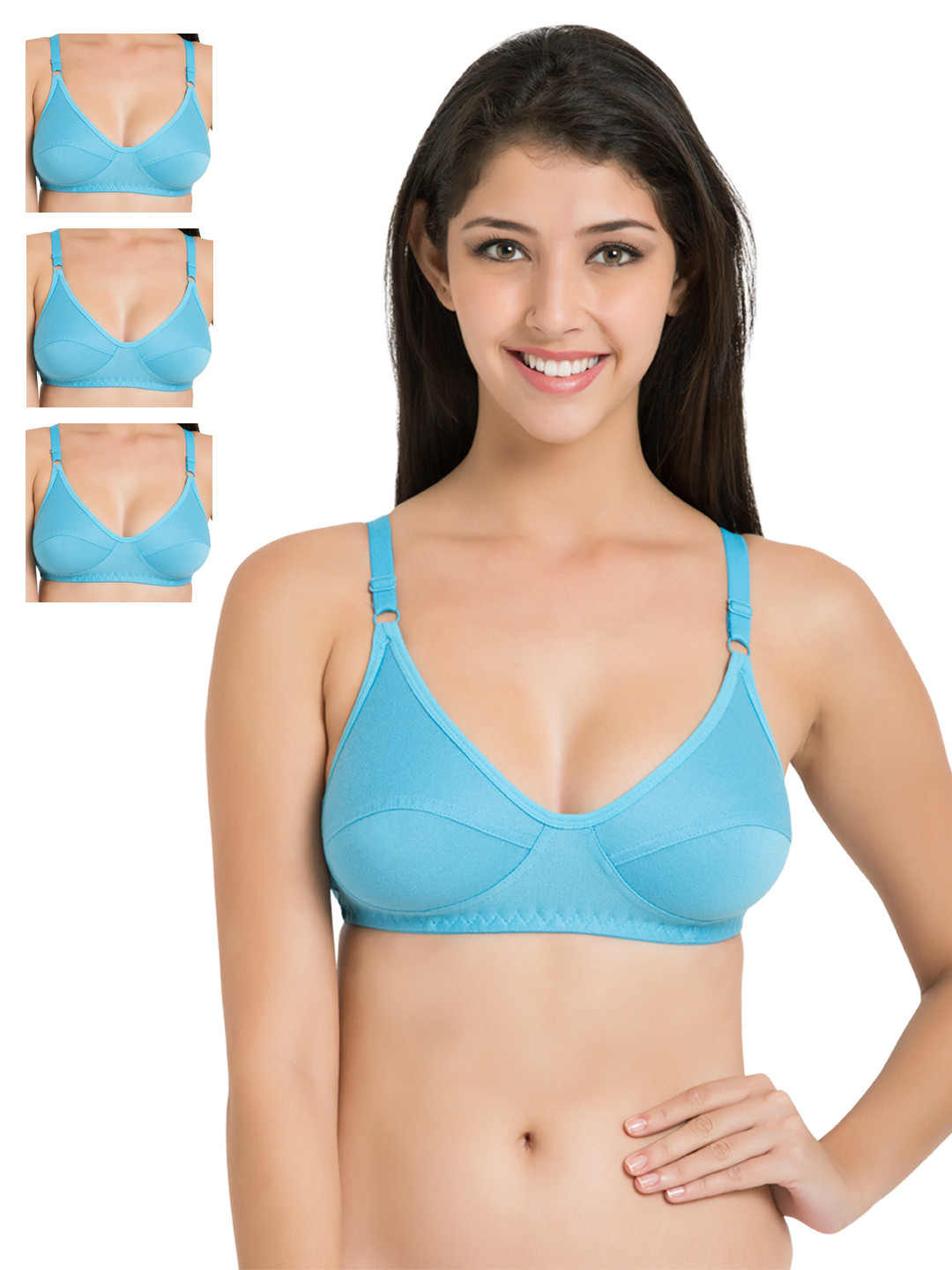 

Souminie Pack of 4 Turquoise Blue Full-Coverage Bras SLY35