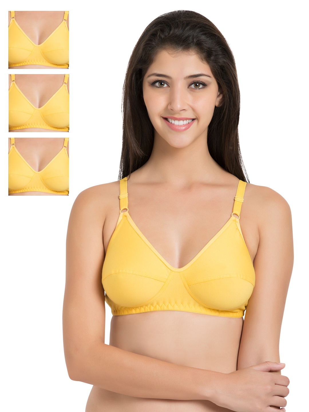 

Souminie Pack of 4 Full-Coverage Bras SLY35, Yellow