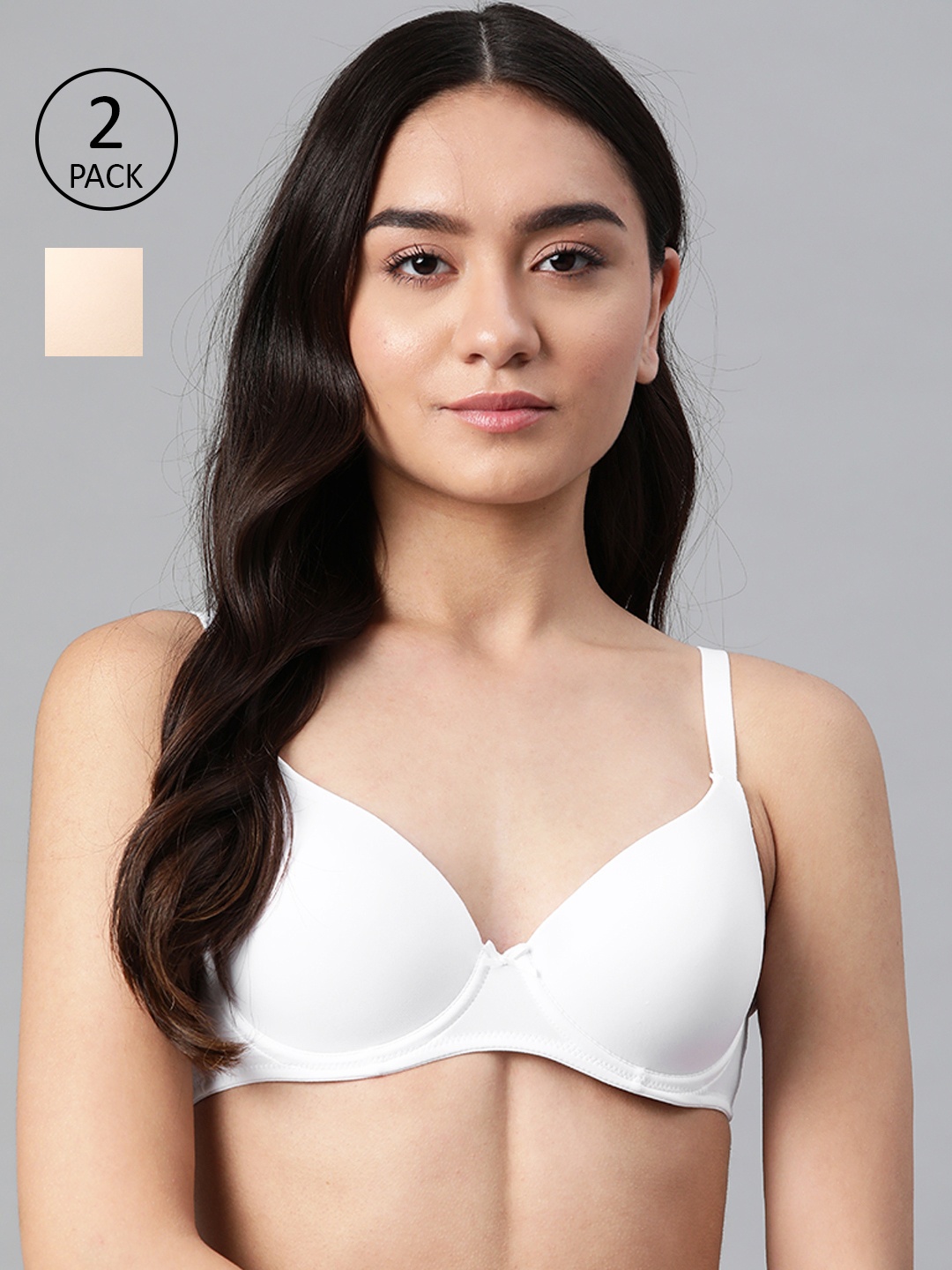 

Marks & Spencer White & Cream-Coloured Pack of 2 Everyday Bra Underwired Lightly Padded