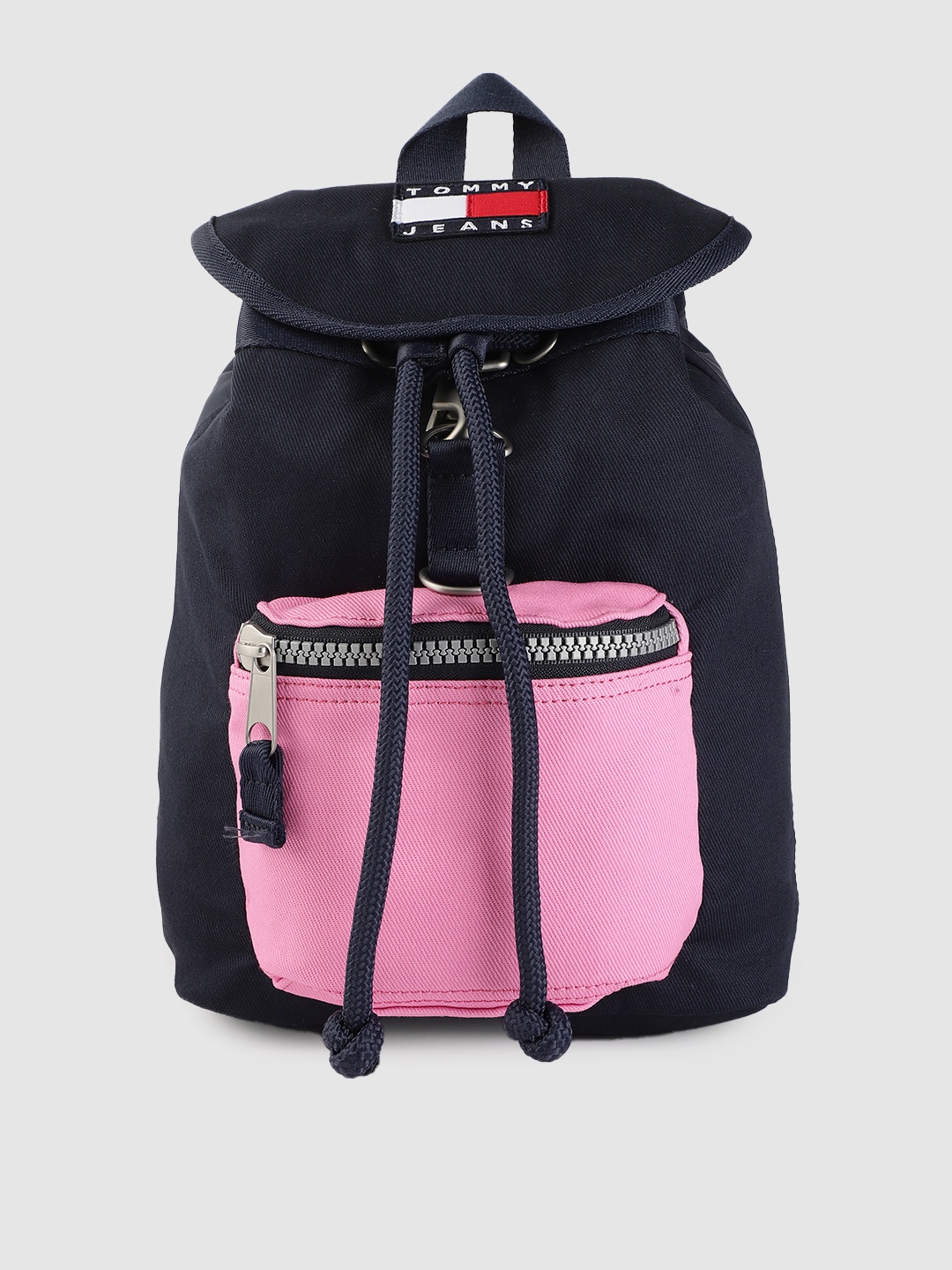 

Tommy Hilfiger Women Navy Blue & Pink TJW HERITAGE SM FLAP Colourblocked Backpack