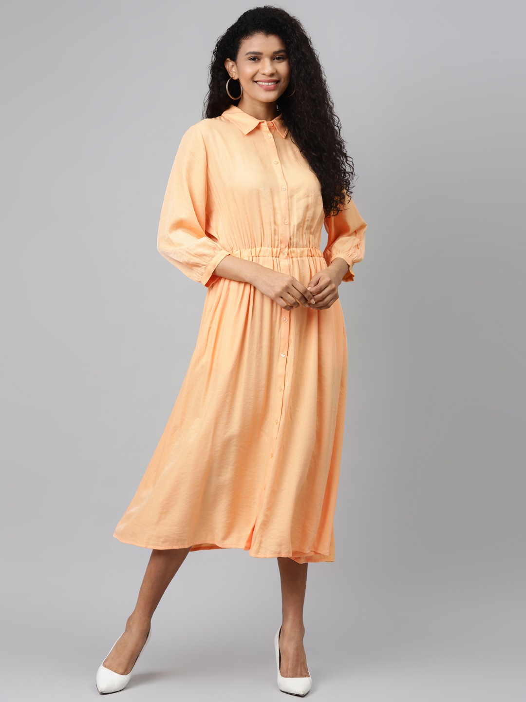

Marks & Spencer Women Orange Solid A-Line Dress