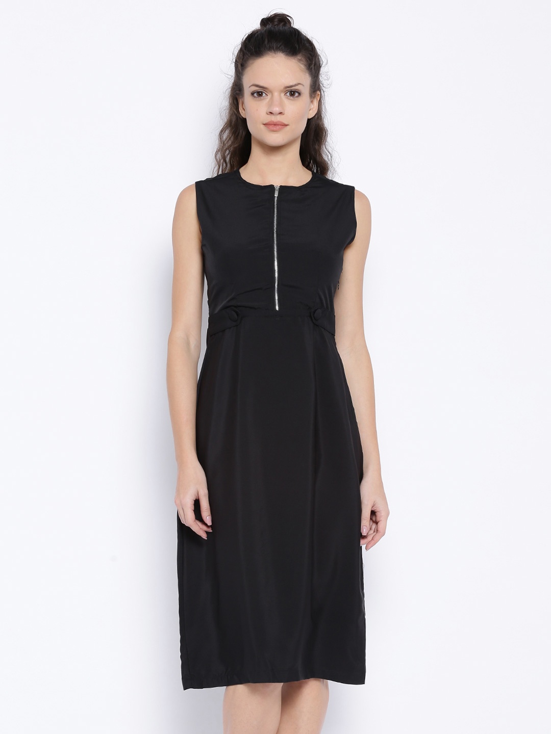 

Tokyo Talkies Black Polyester A-Line Dress