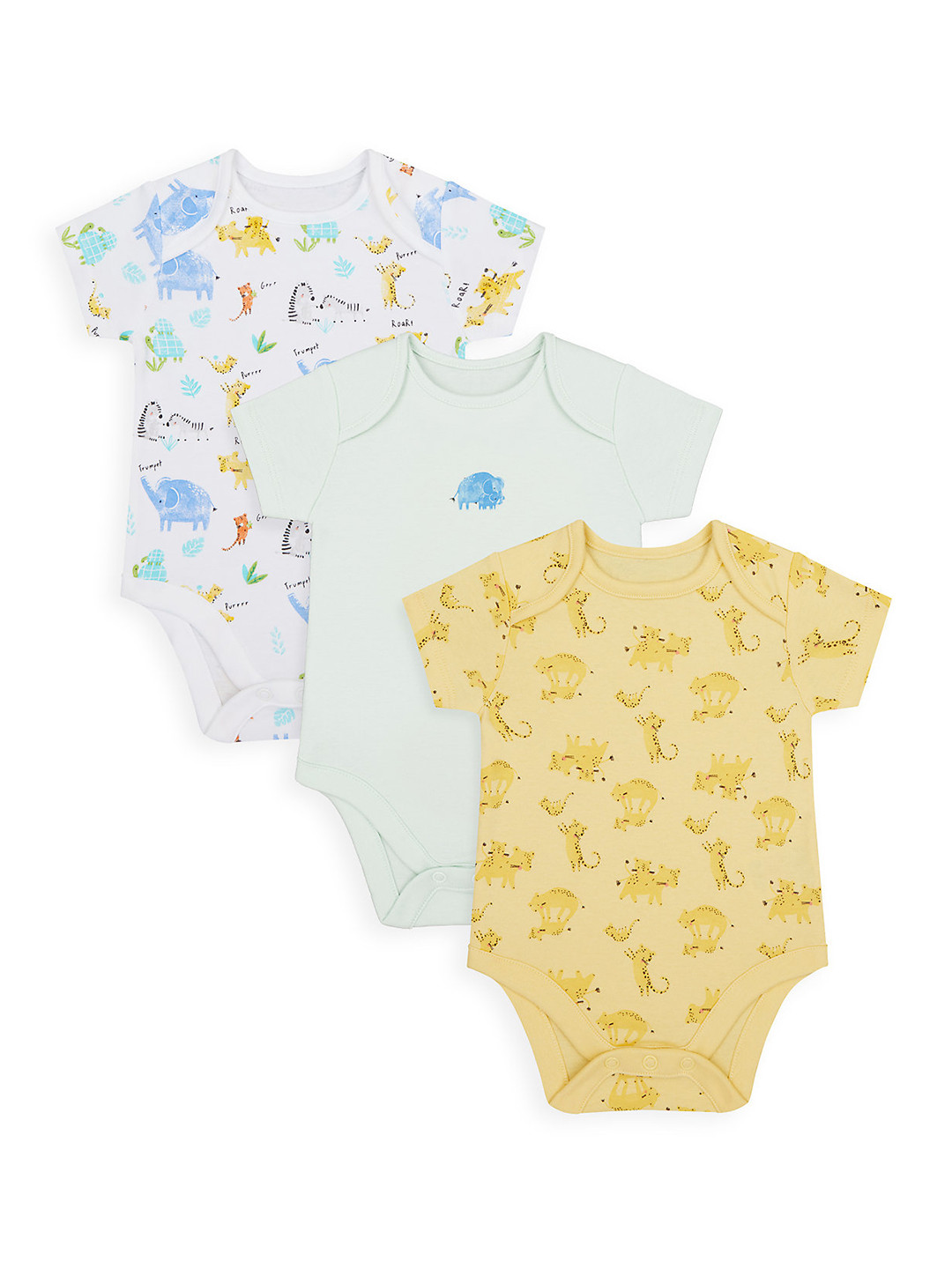 

mothercare Infants Pack of 3 Pure Cotton Bodysuits, White