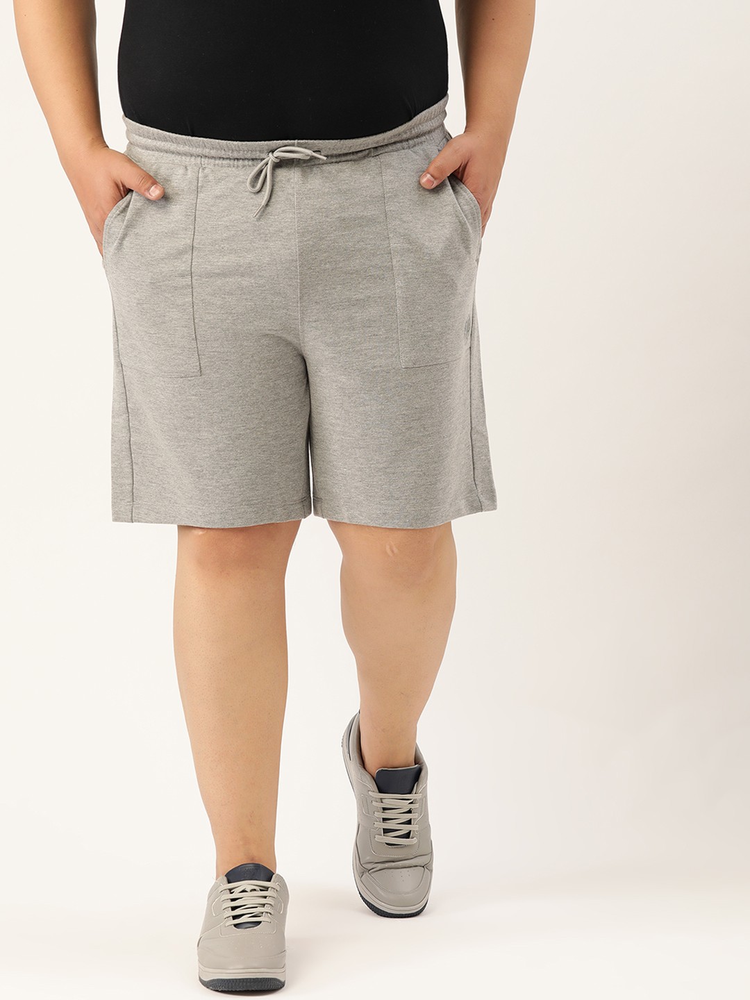 

Sztori Men Plus Size Grey Melange Solid Regular Fit Shorts