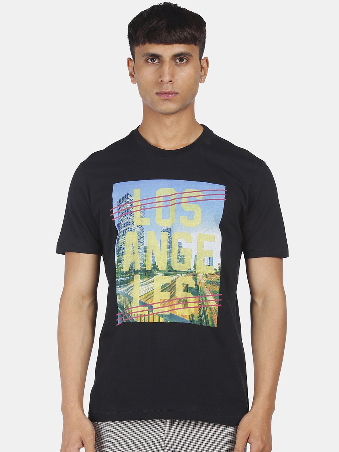 

Aeropostale Men Black Printed Round Neck T-shirt