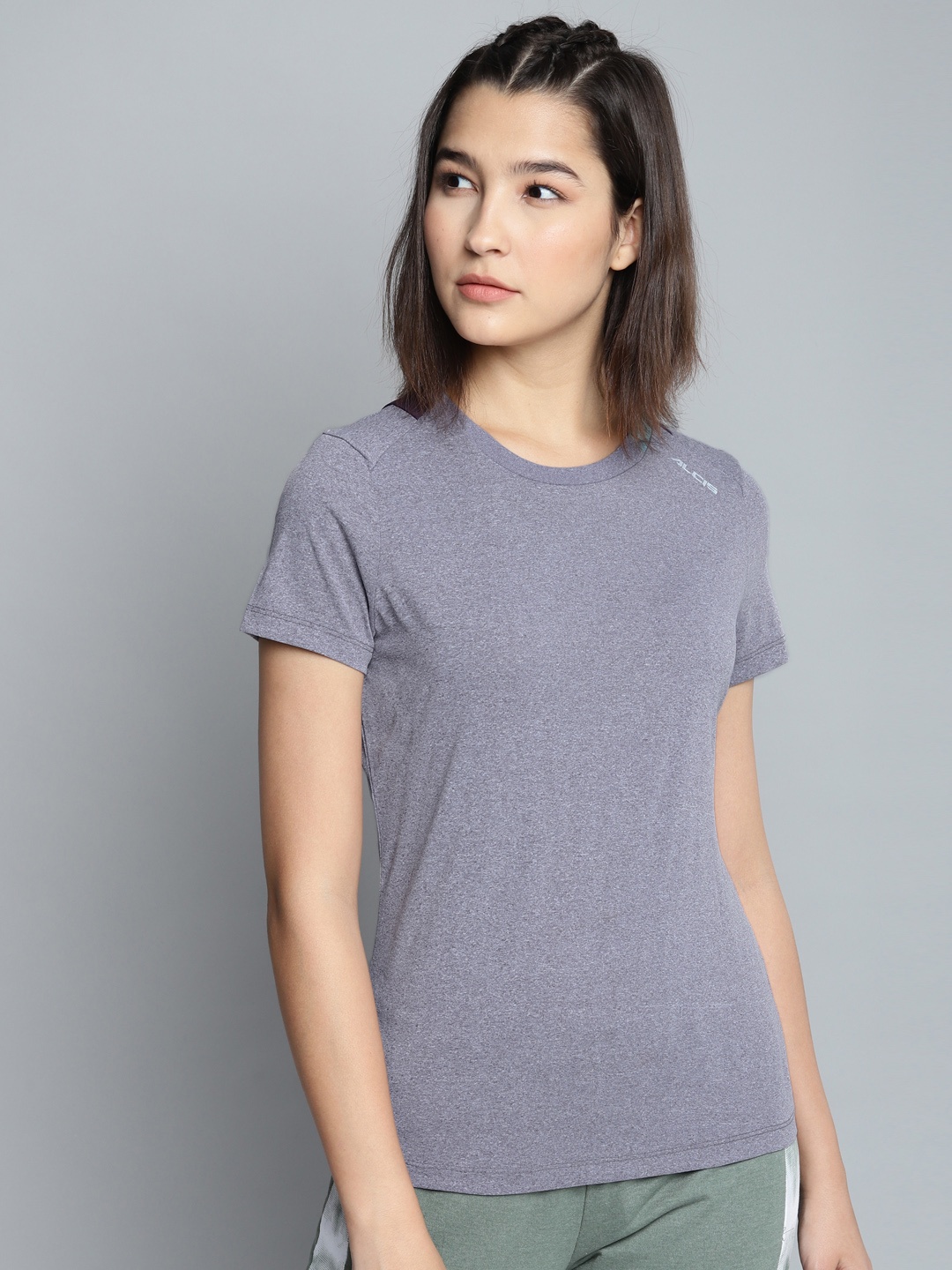 

Alcis Women Purple Slim Fit Solid Round Neck T-shirt