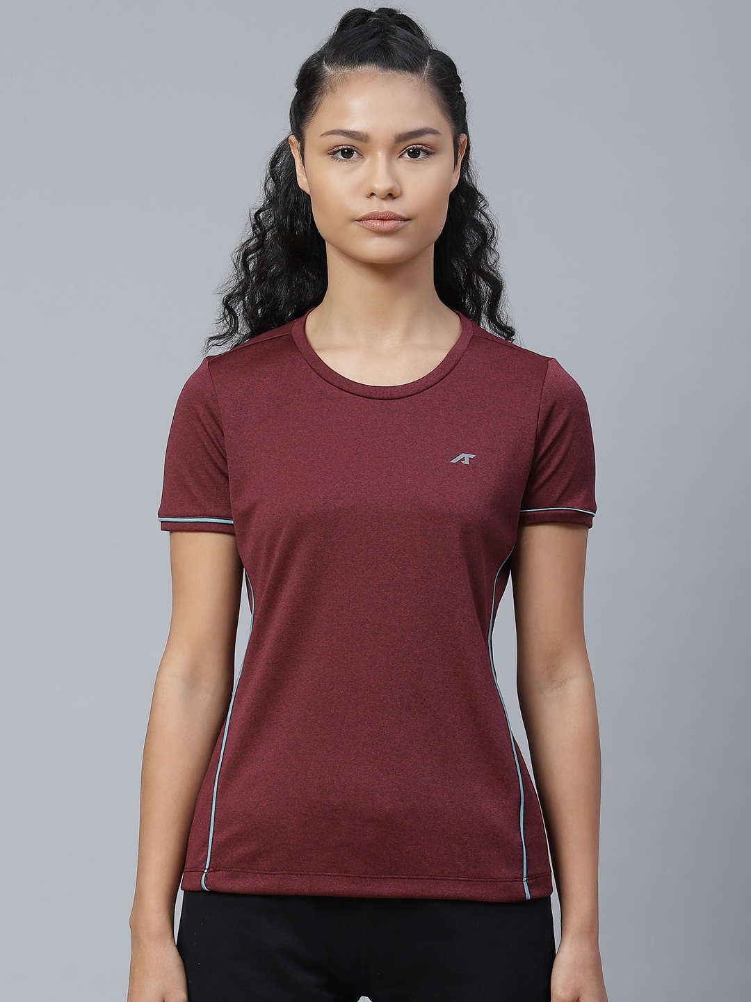 

Alcis Women Maroon Solid Round Neck T-shirt