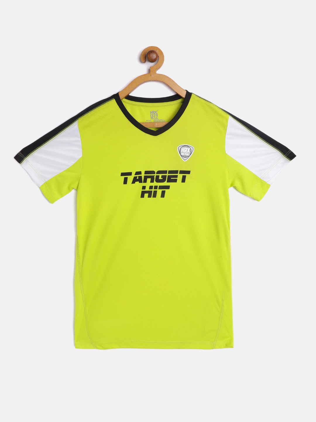 

HRX By Hrithik Roshan U-17 Boys Sulphur Spring Colourblock Rapid-Dry Football Tshirt, Green