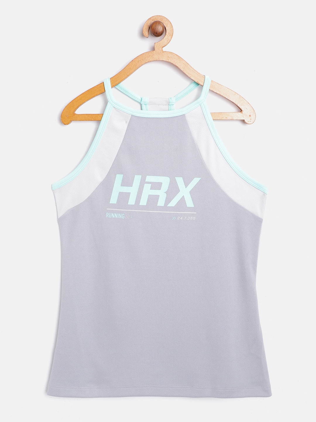 

HRX By Hrithik Roshan U-17 Girls Aleutian Printed Rapid-Dry Running Top, Grey