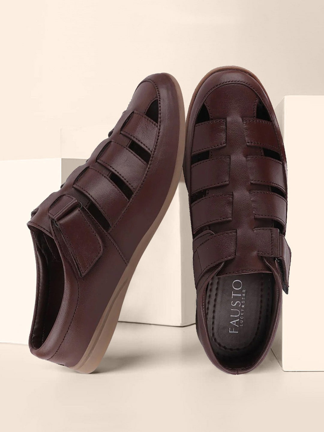 

FAUSTO Men Brown Shoe-Style Sandals