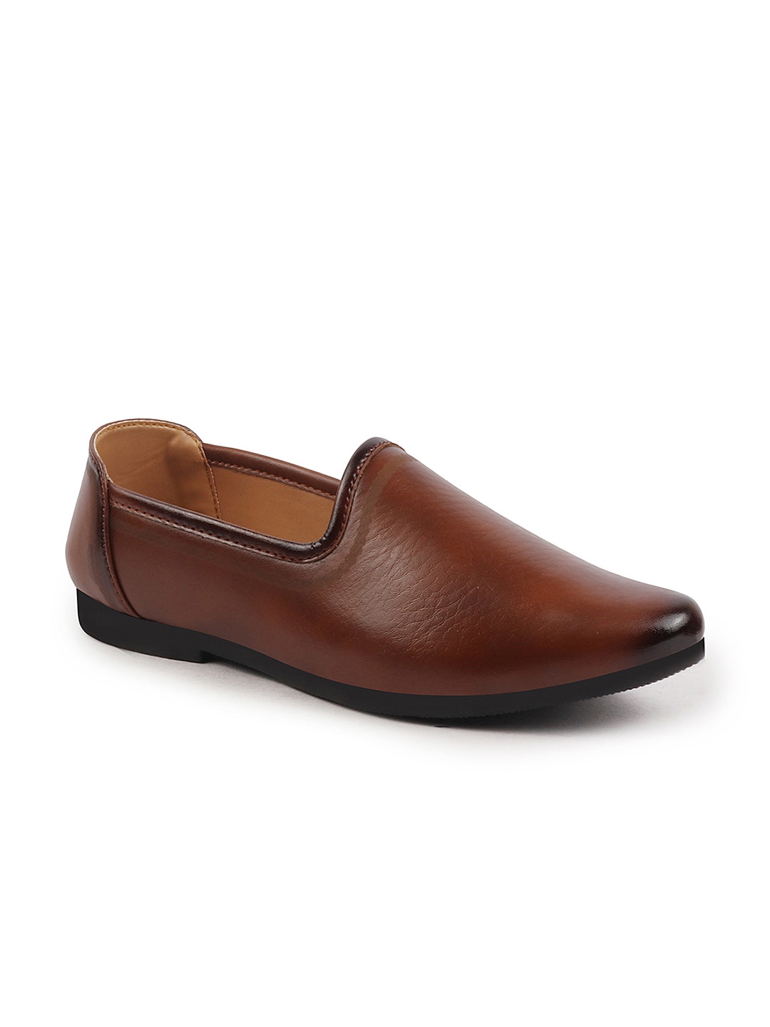 

FAUSTO Men Tan Brown Solid Loafers