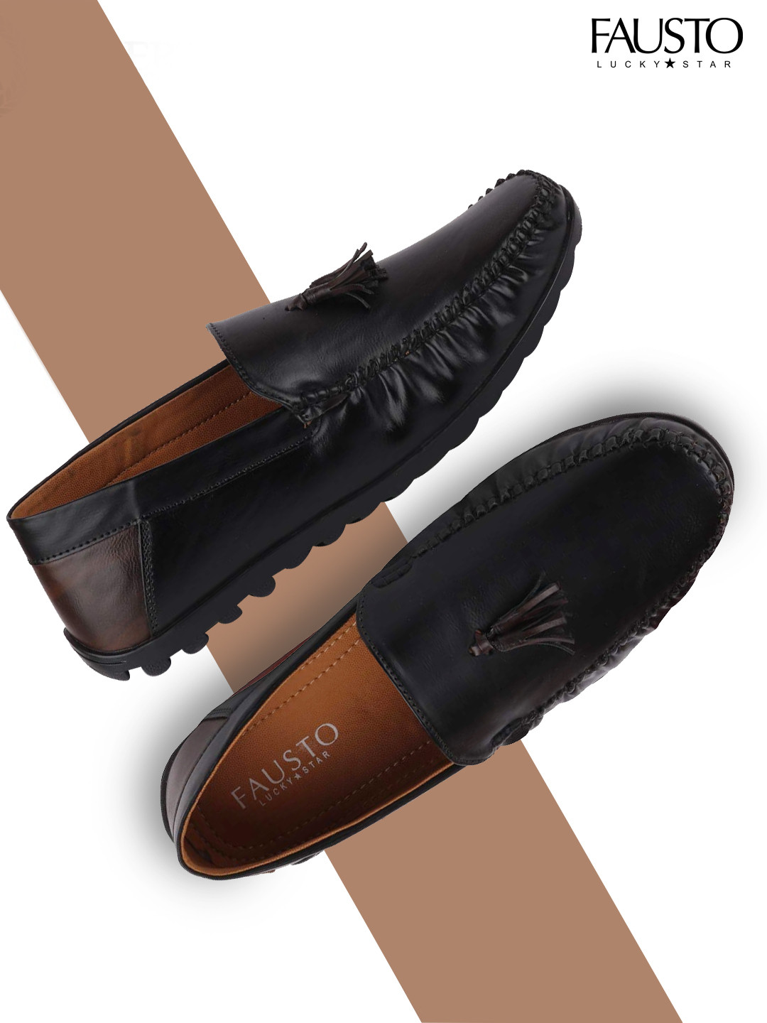 

FAUSTO Men Black Loafers