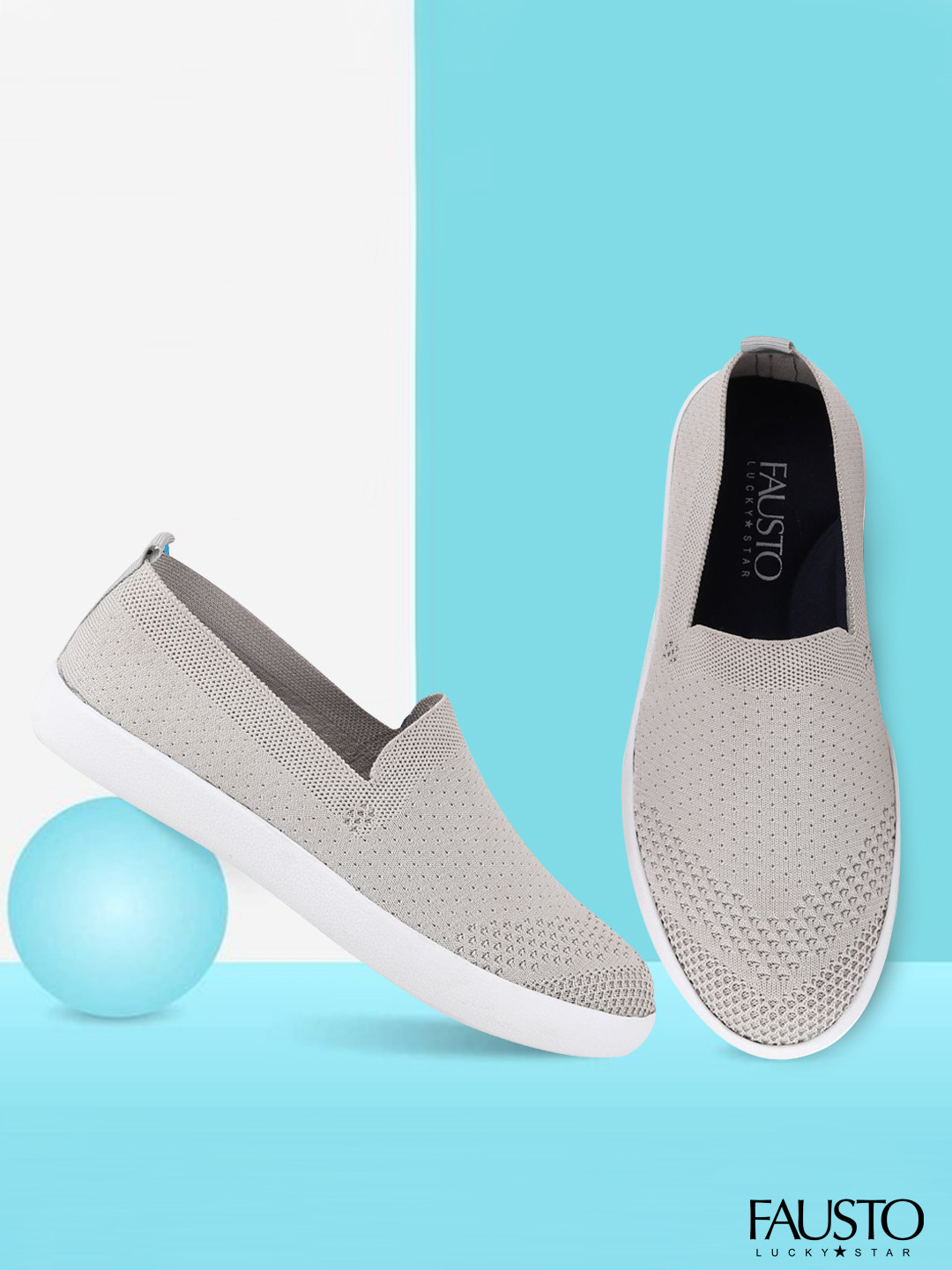

FAUSTO Men Grey Slip-On Sneakers