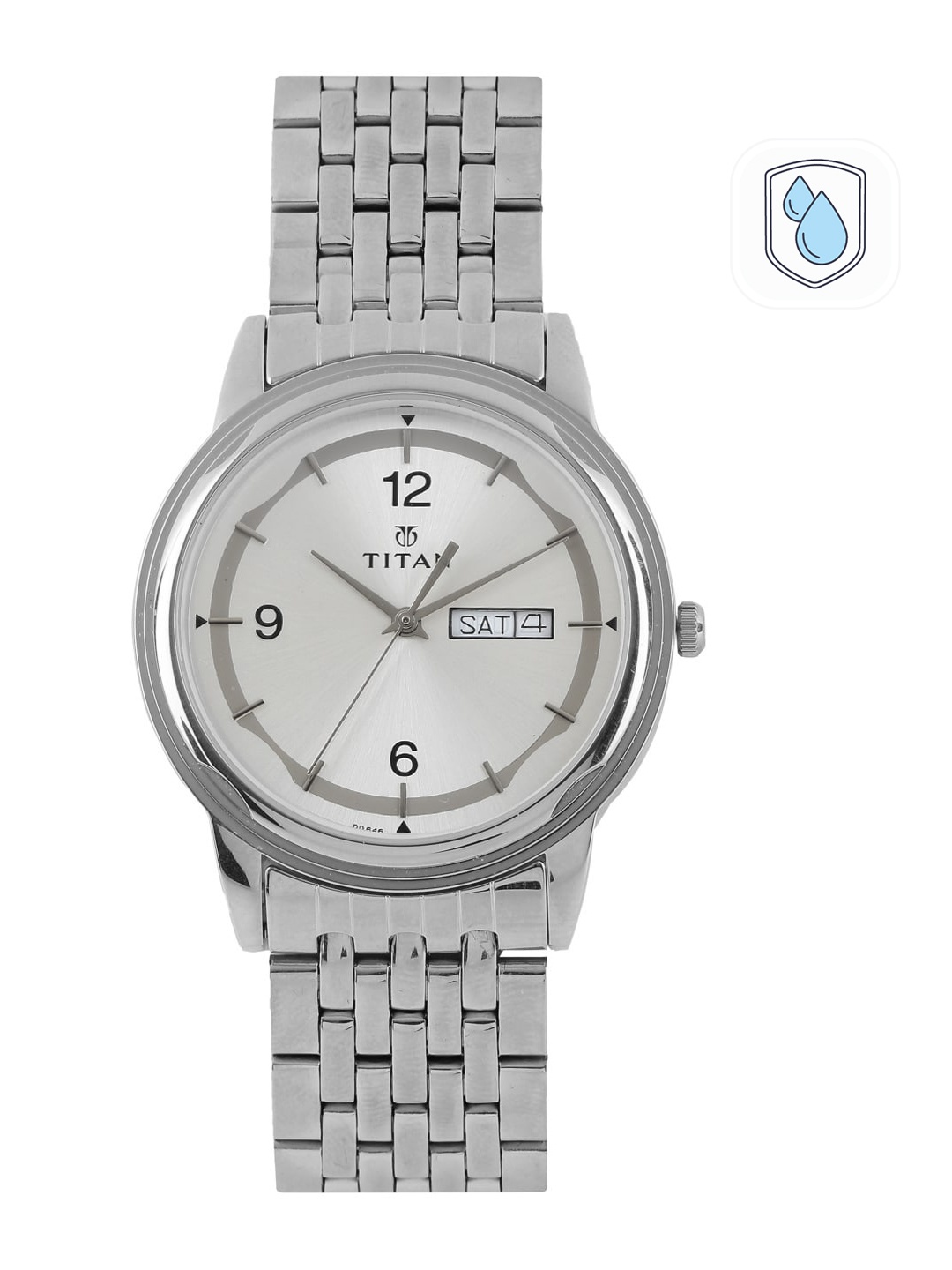 

Titan Men Sliver-Toned Dial Watch NH1638SM01, Silver