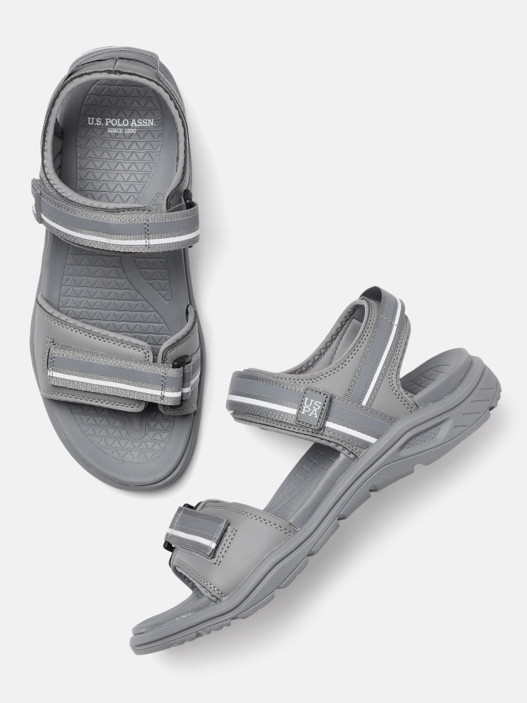 

U.S. Polo Assn. Men Grey BAUTISTA Sports Sandals