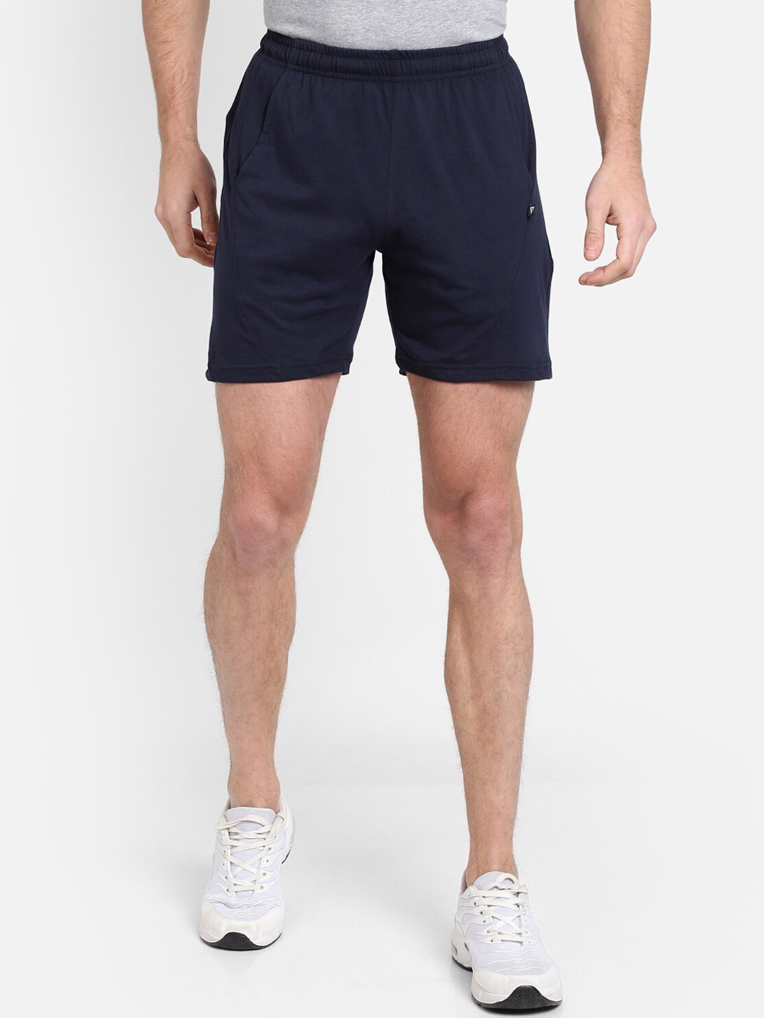 

PROTEENS Men Navy Blue Solid Regular Fit Sports Shorts