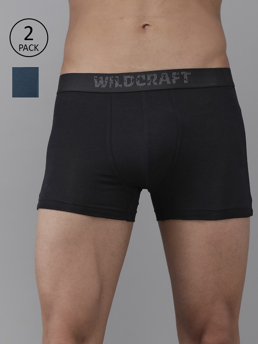

Wildcraft Men Pack of 2 Solid Antimicrobial Antiodour Trunks 8903338322917, Black