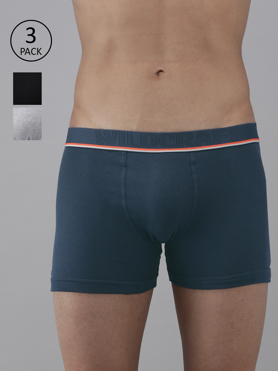

Wildcraft Men Pack of 3 Solid Antimicrobial Antiodour Trunks 8903338321934, Black