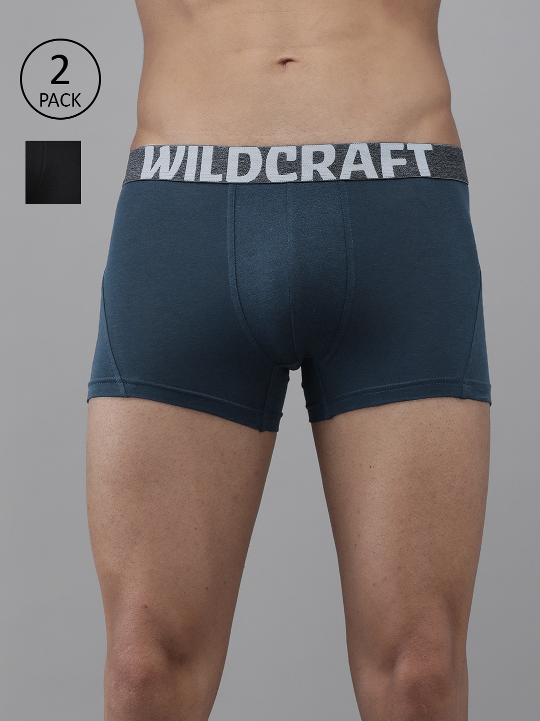 

Wildcraft Men Pack of 2 Solid Antimicrobial Antiodour Trunks 8903338322429, Black