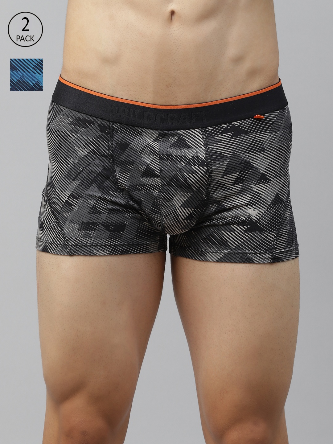 

Wildcraft Men Pack Of 2 Pure Cotton Printed Trunks 8903338322702, Blue
