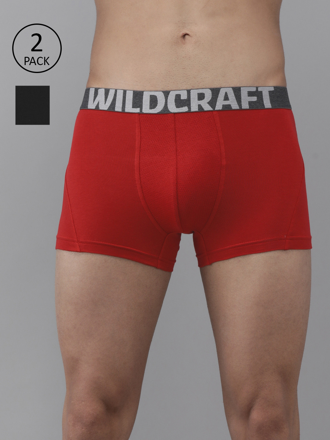 

Wildcraft Men Pack of 2 Solid Antimicrobial Antiodour Trunks 8903338322467, Black