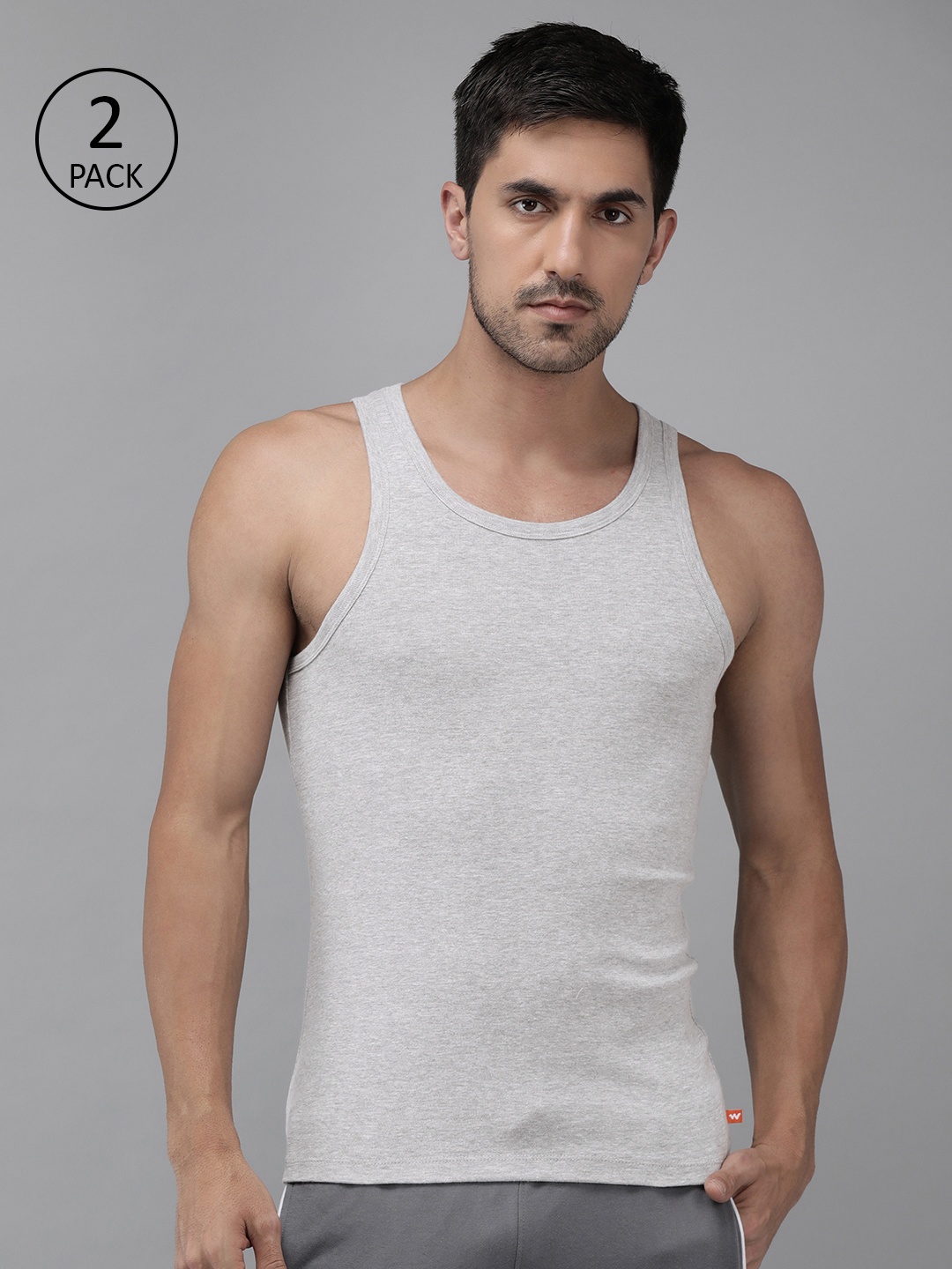 

Wildcraft Men White Pack of 2 Anti-Microbial & Anti-Odour Innerwear Vests, Grey melange