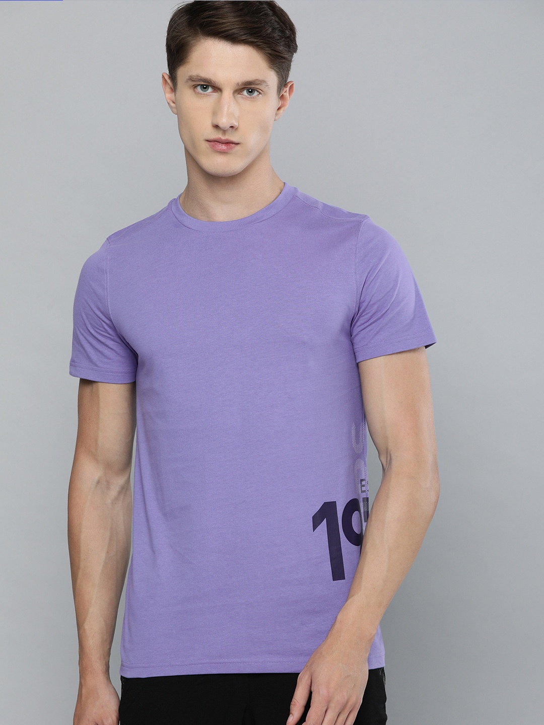 

PUMA Hoops Men Purple Solid Pure Cotton Tonal Pure Cotton T-shirt