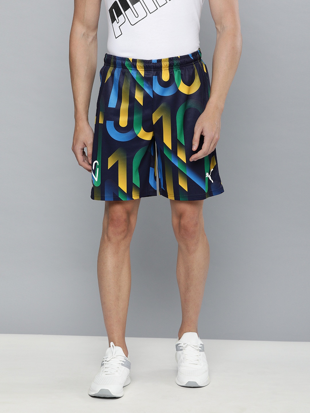 

Puma Men Blue Printed NEYMAR JR Hero Regular Fit Sports Shorts
