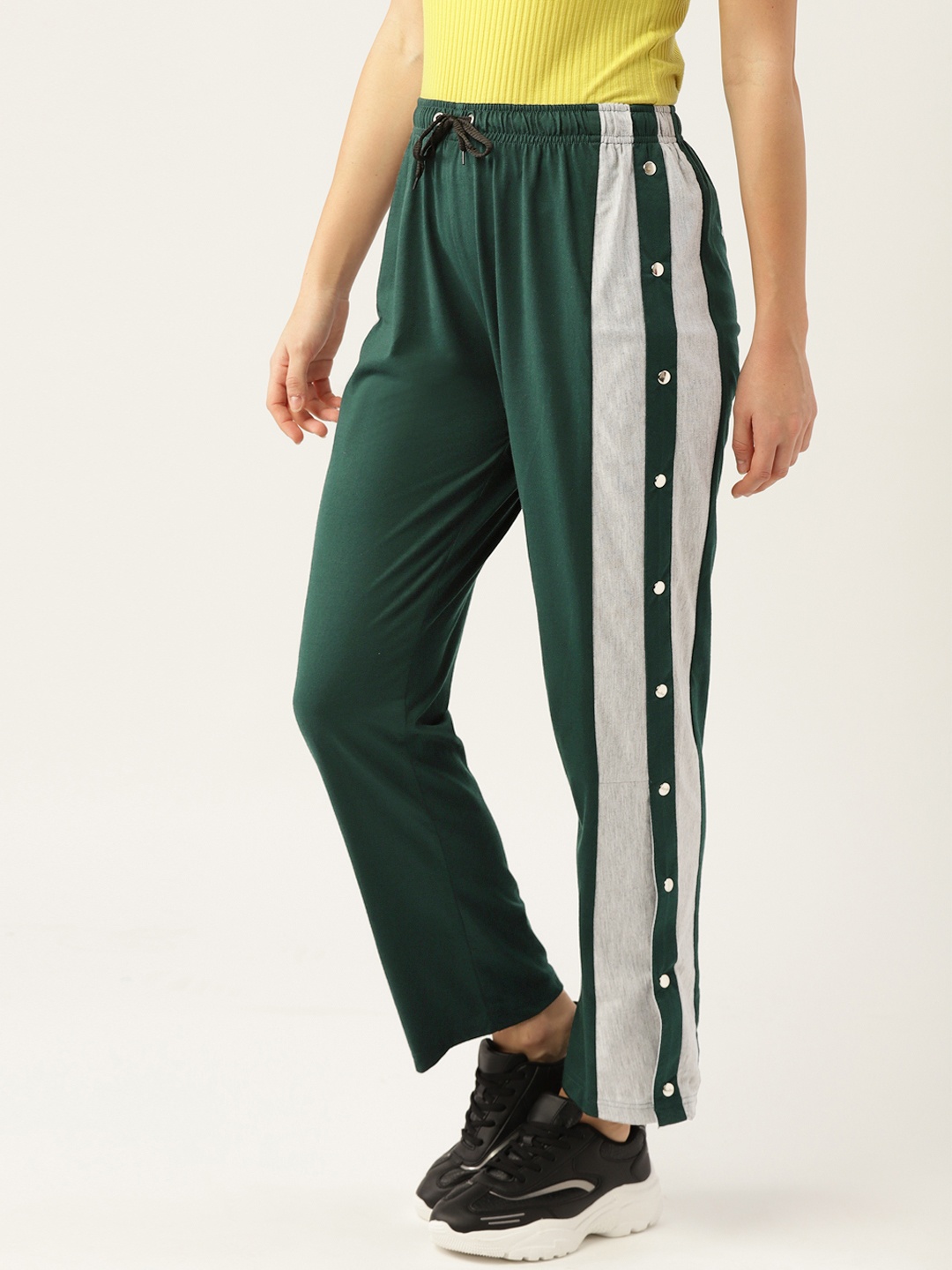

Alsace Lorraine Paris Women Green Solid Track Pants
