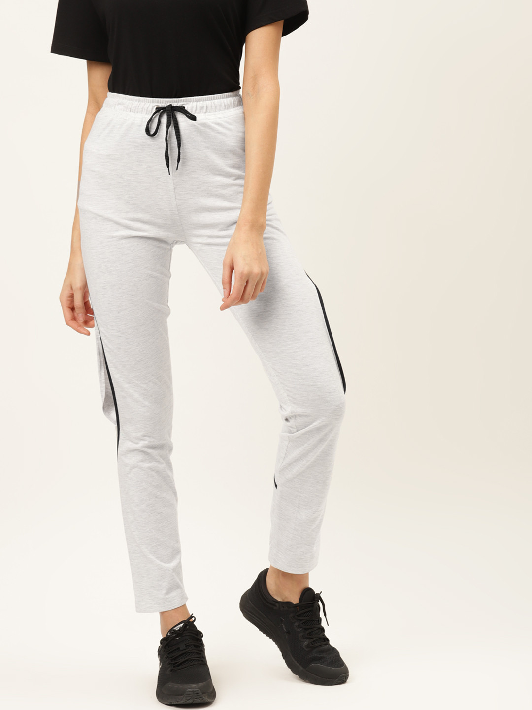 

Alsace Lorraine Paris Women Grey Melange Solid Track Pants