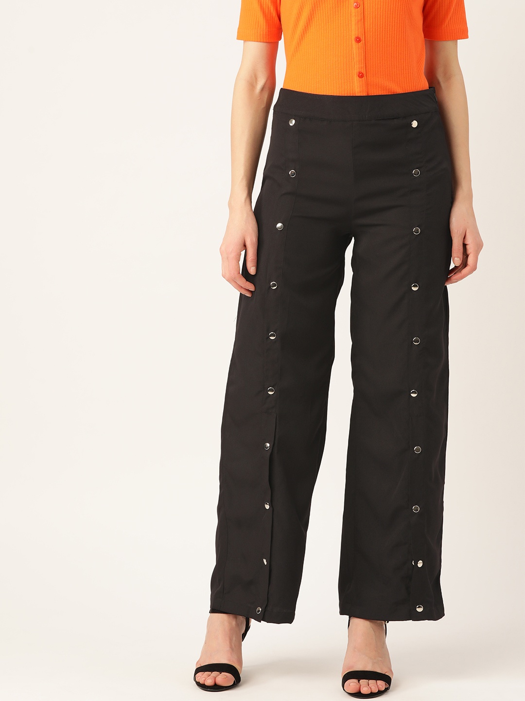 

Alsace Lorraine Paris Women Black Flared Solid Parallel Trousers