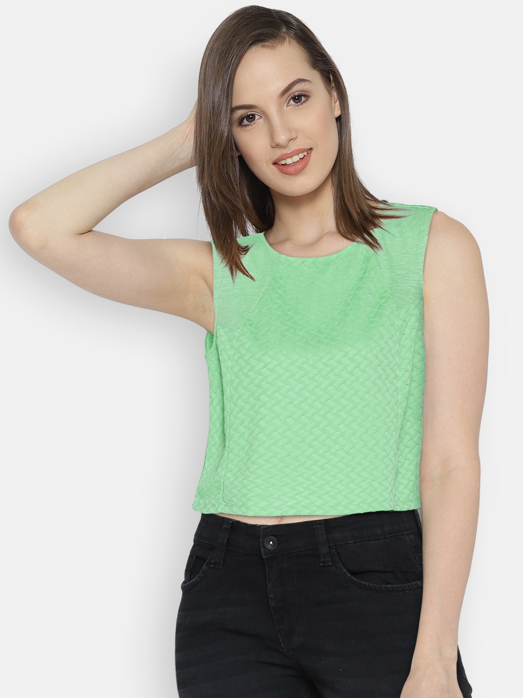 

Vero Moda Green Patterned Crop Top