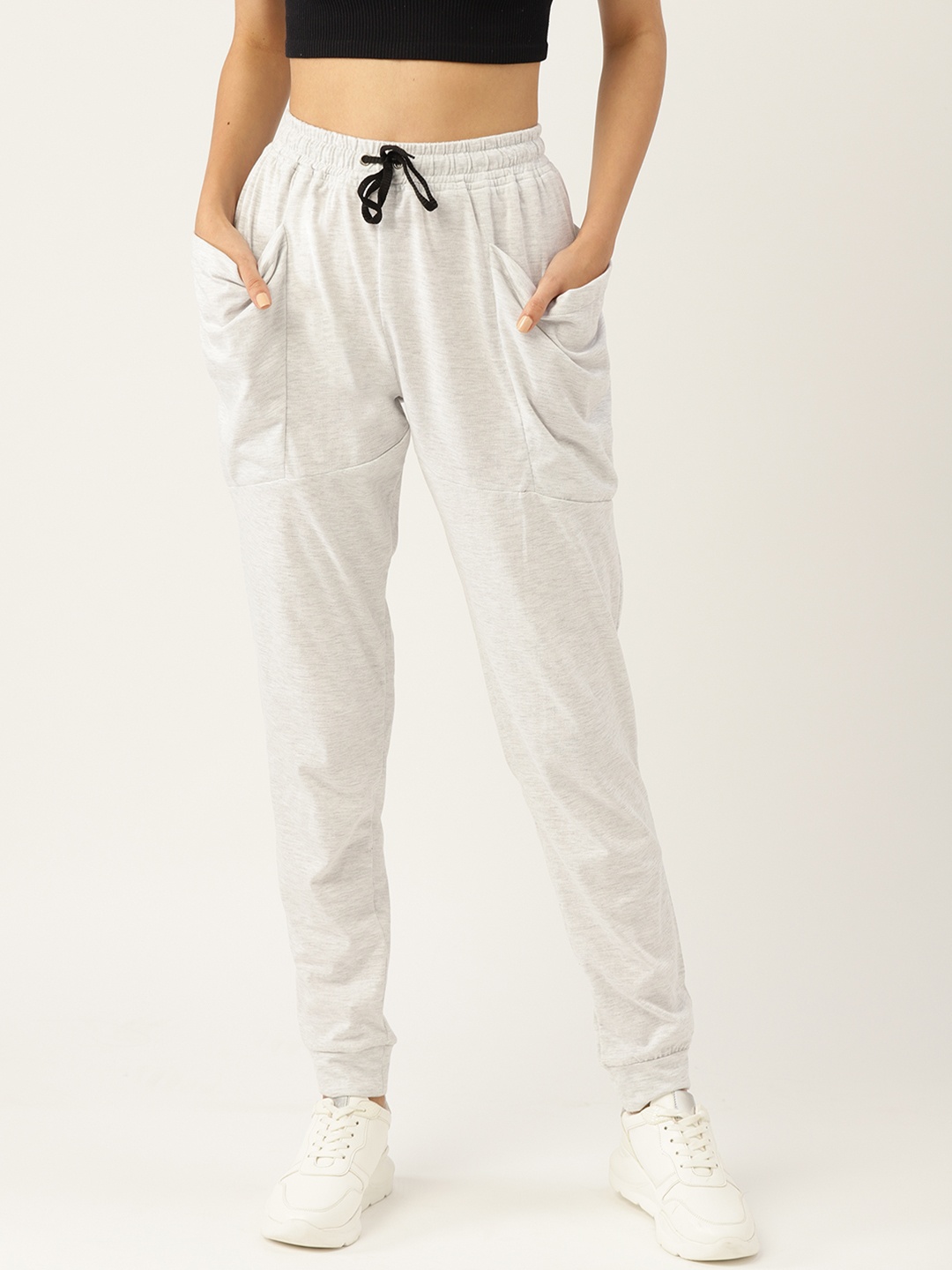 

Alsace Lorraine Paris Women Grey Melange Solid Cotton Track Pants