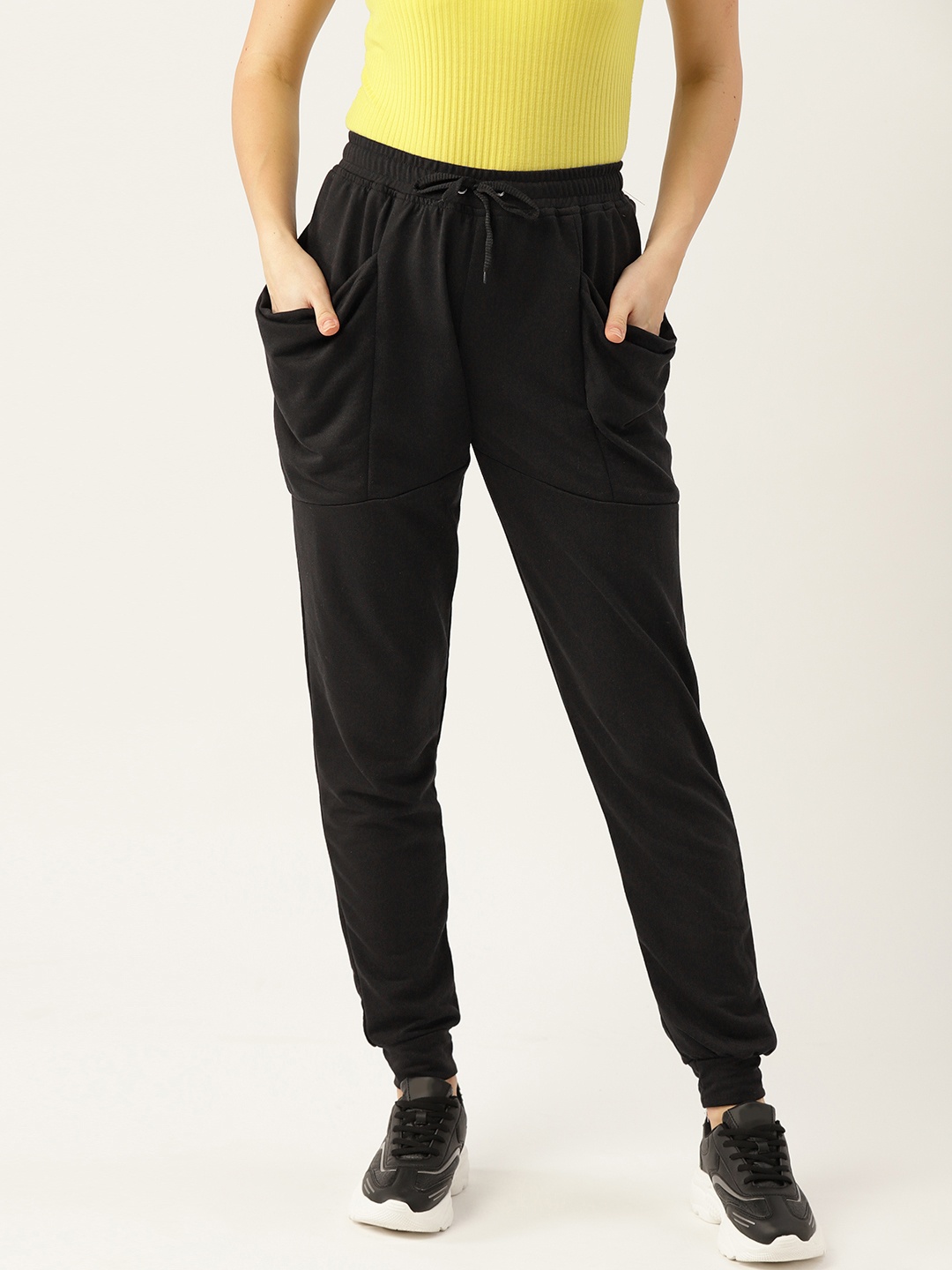 

Alsace Lorraine Paris Women Black Solid Joggers