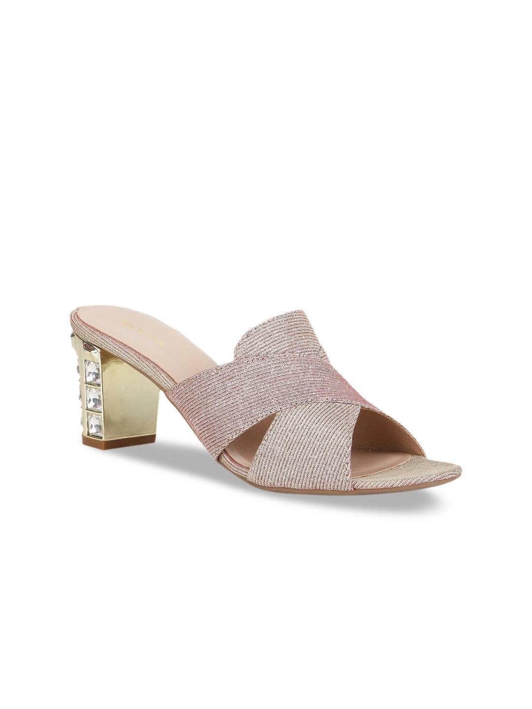 

Rocia Women Rose Gold Woven Design Peep Toes
