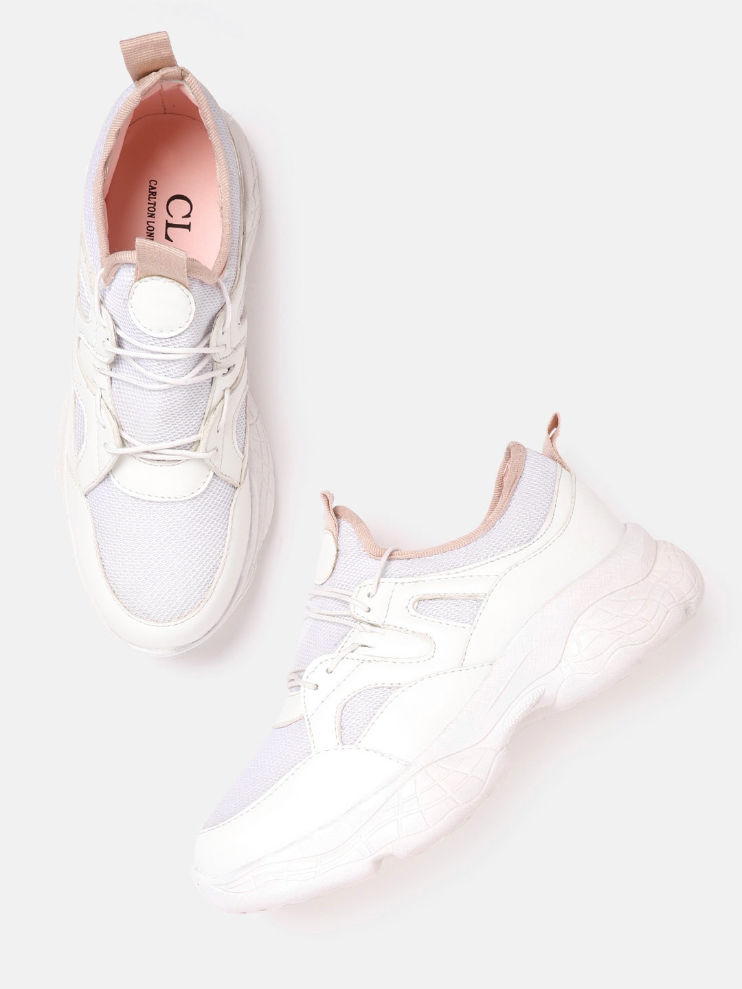 

Carlton London Sports Women White Woven Design Sneakers