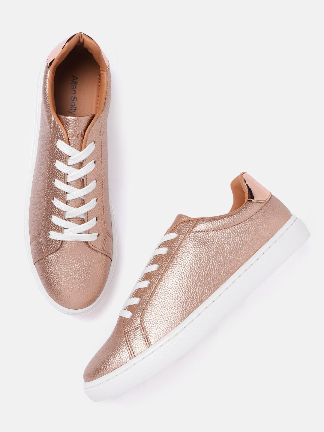 

Allen Solly Women Rose Gold-Toned Solid Sneakers
