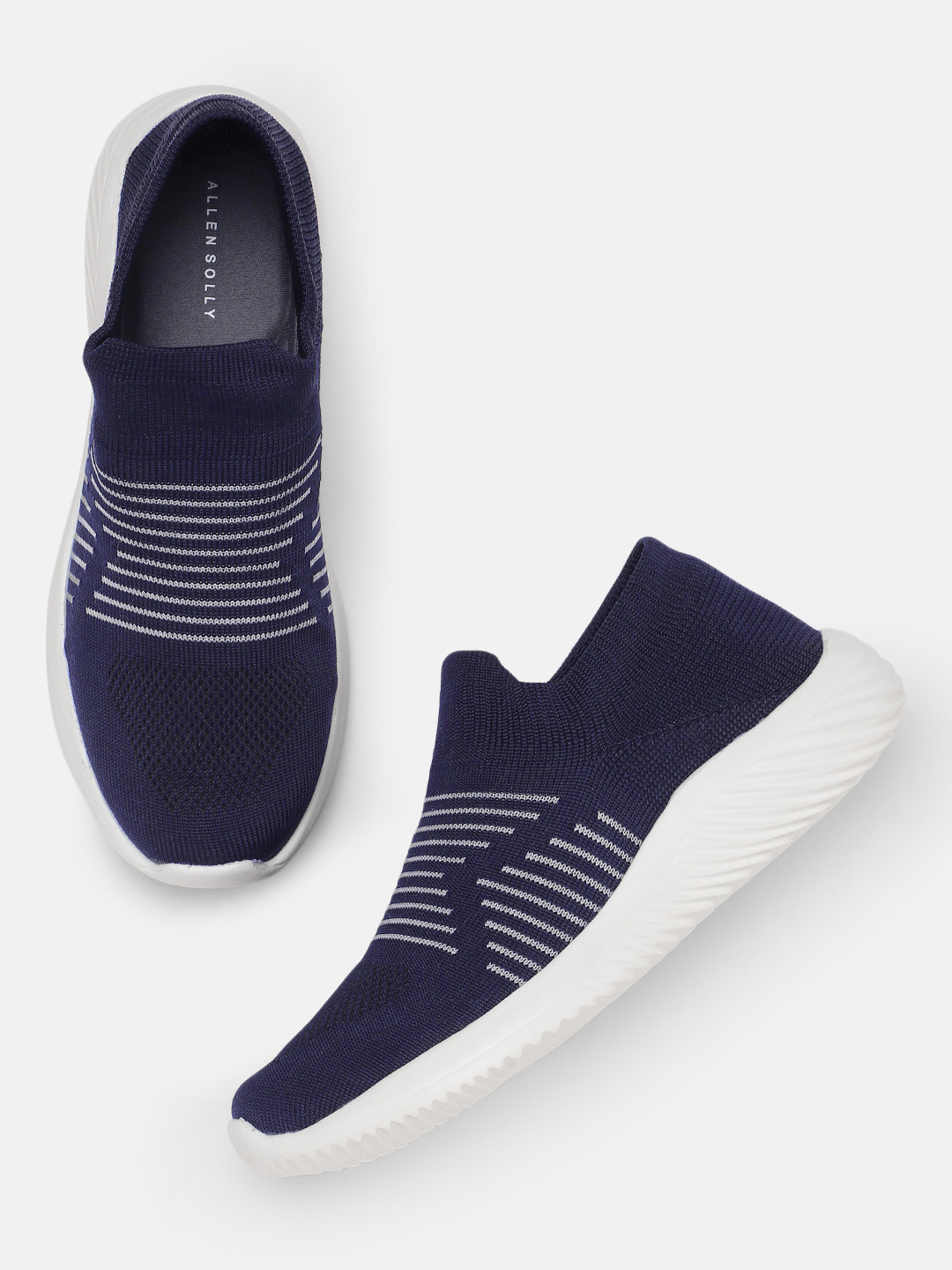 

Allen Solly Women Striped Slip-On Sneakers, Navy blue