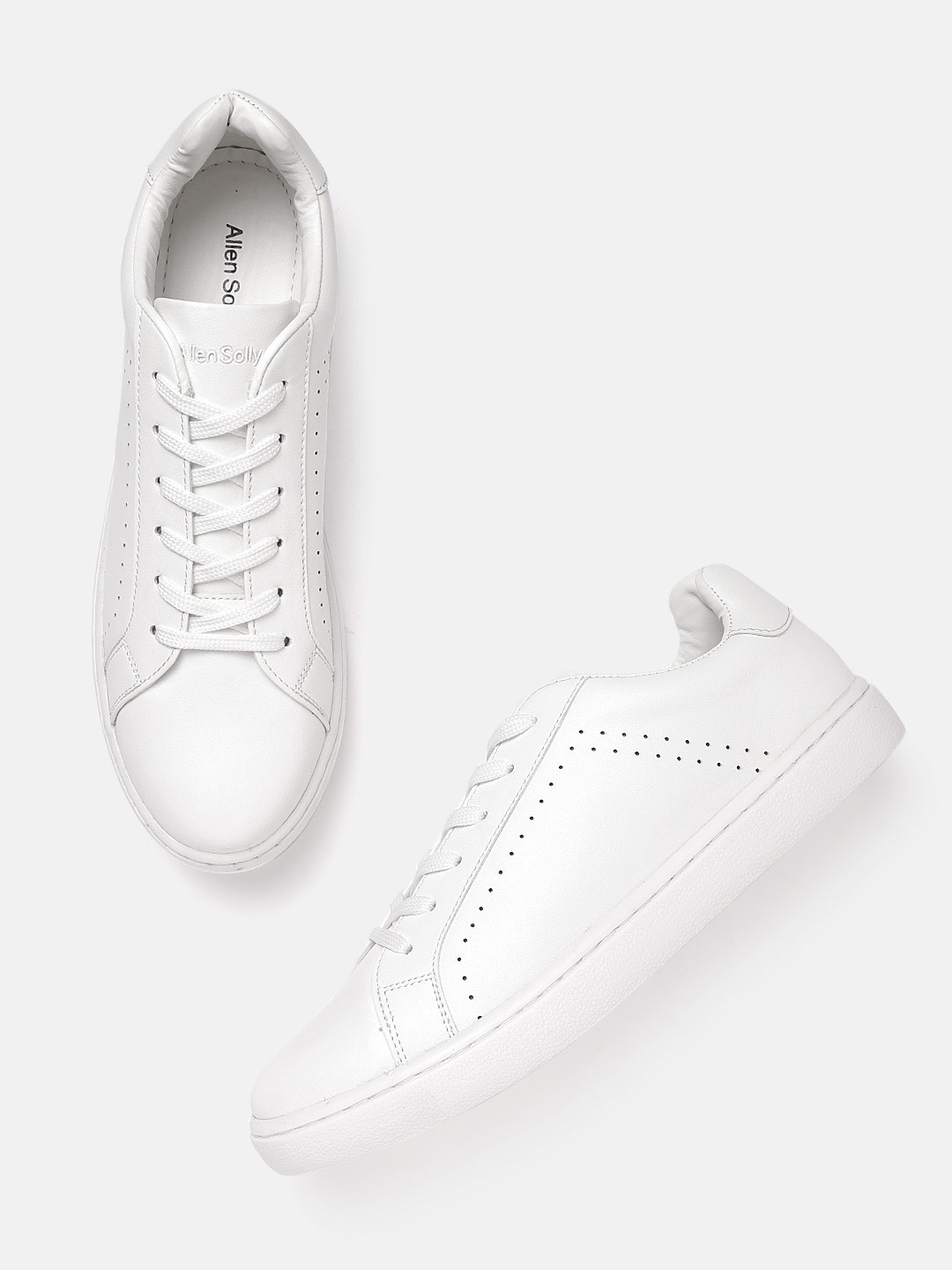 

Allen Solly Women White Solid Sneakers with Perforated Detail