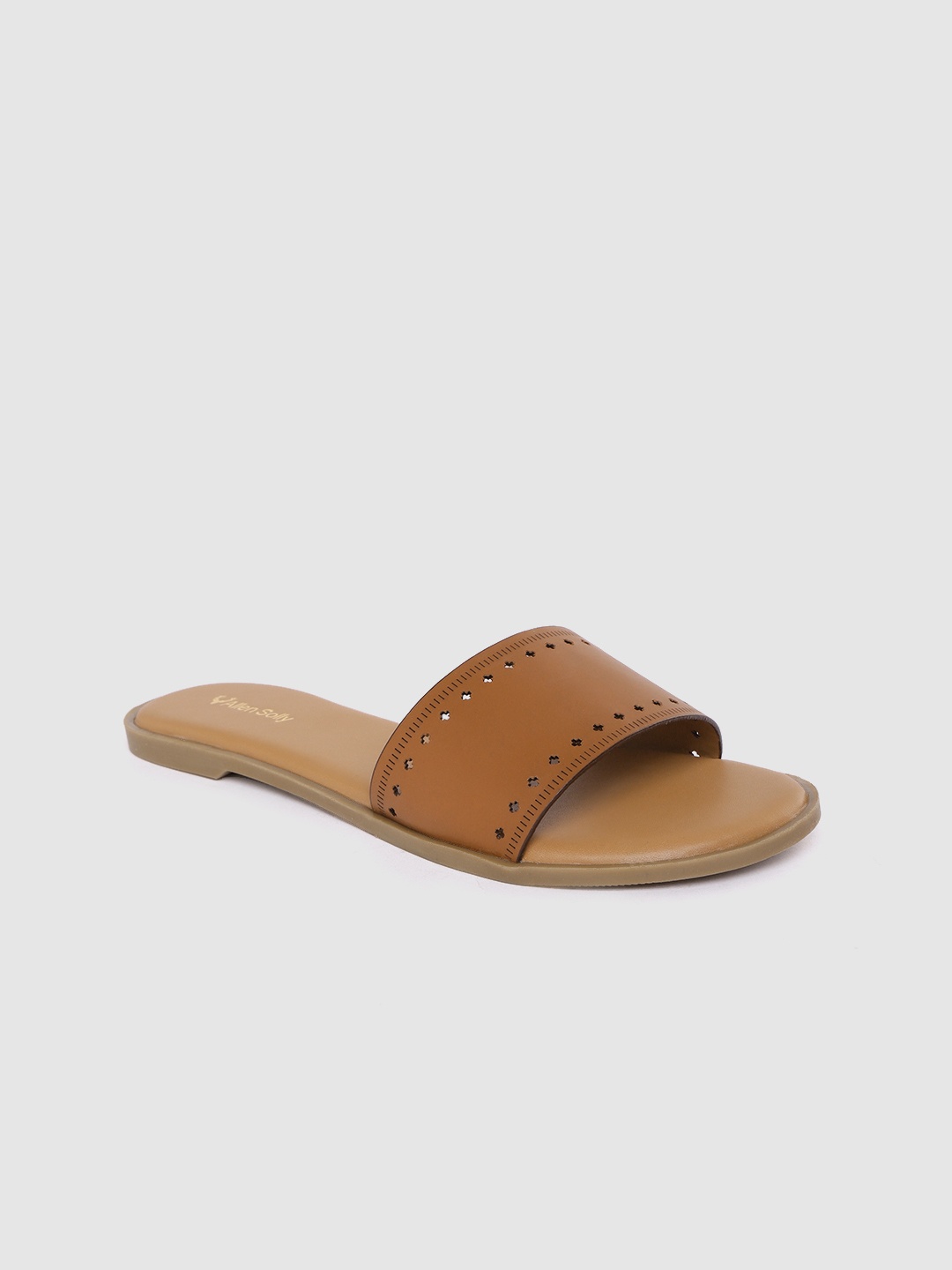 

Allen Solly Women Brown Laser Cuts Detail Open Toe Flats