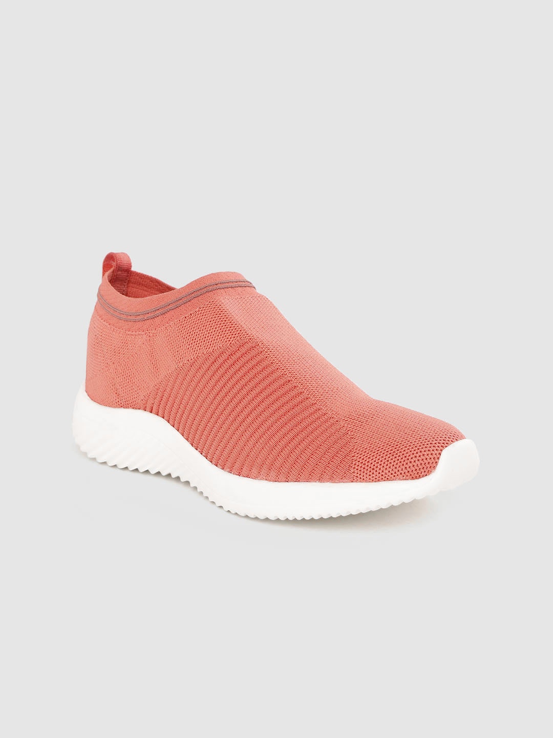 

Allen Solly Women Peach-Coloured Woven Design Slip-On Sneakers