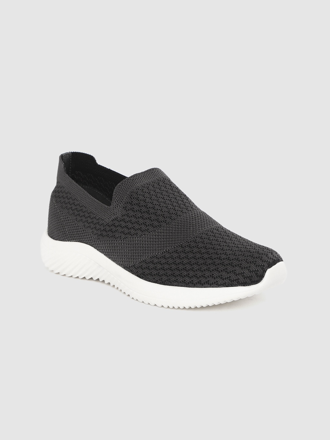 

Allen Solly Women Charcoal Grey Woven Design Slip-On Sneakers