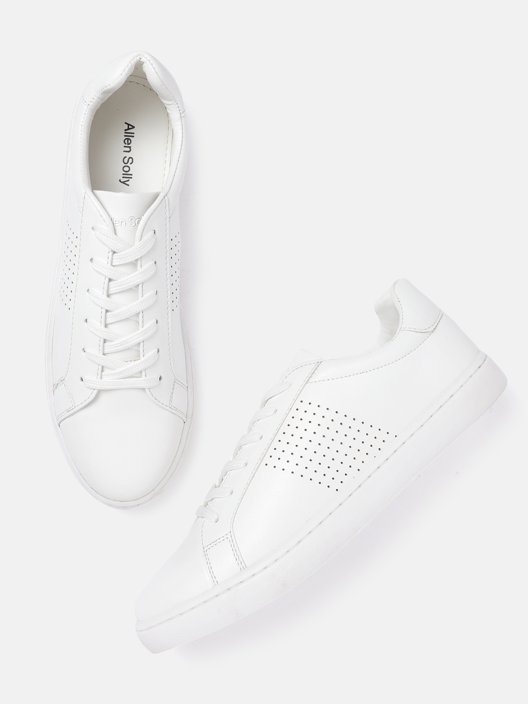 

Allen Solly Women White Solid Sneakers with Perforated Detail